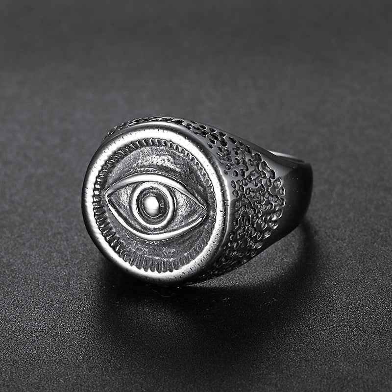Men’s Ancient Egyptian Titanium Steel Ring – Hip Hop Pharaoh Style Statement Ring