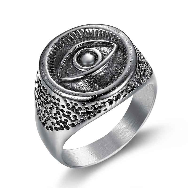 Men’s Ancient Egyptian Titanium Steel Ring – Hip Hop Pharaoh Style Statement Ring