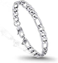 316L Stainless Steel Figaro Chain Bracelet for Men – Hypoallergenic Black, Gold & Silver Tones (6mm / 9mm, 7.5”–8.5”)