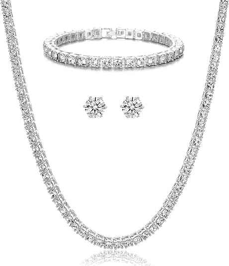 Iced Out Tennis Chain Necklace – Gold & Silver Rhinestone Diamond-Style Chain for Men & Women (18–30 Inches)