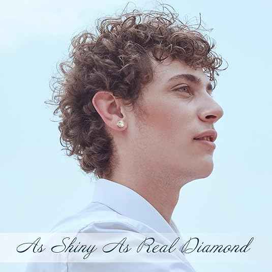 1CT Moissanite Halo Stud Earrings – D Color VVS1 Round Cluster 18K Gold Over 925 Sterling Silver Iced-Out Earrings for Men & Women