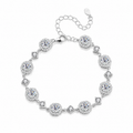 Sterling silver moissanite square bracelet