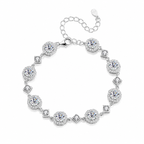 Sterling silver moissanite square bracelet