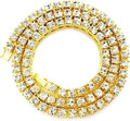 Iced Out Tennis Chain Necklace – Gold & Silver Rhinestone Diamond-Style Chain for Men & Women (18–30 Inches)
