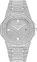 Luxury Big Face Crystal Watch – Unisex Diamond-Style Quartz Watch in Gold, Silver & Rose Gold