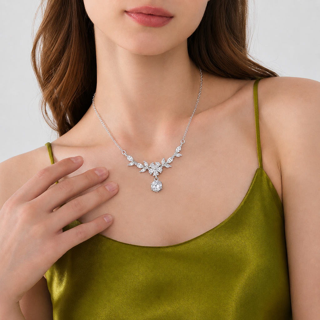 Sterling Silver Cherry Blossom Necklace