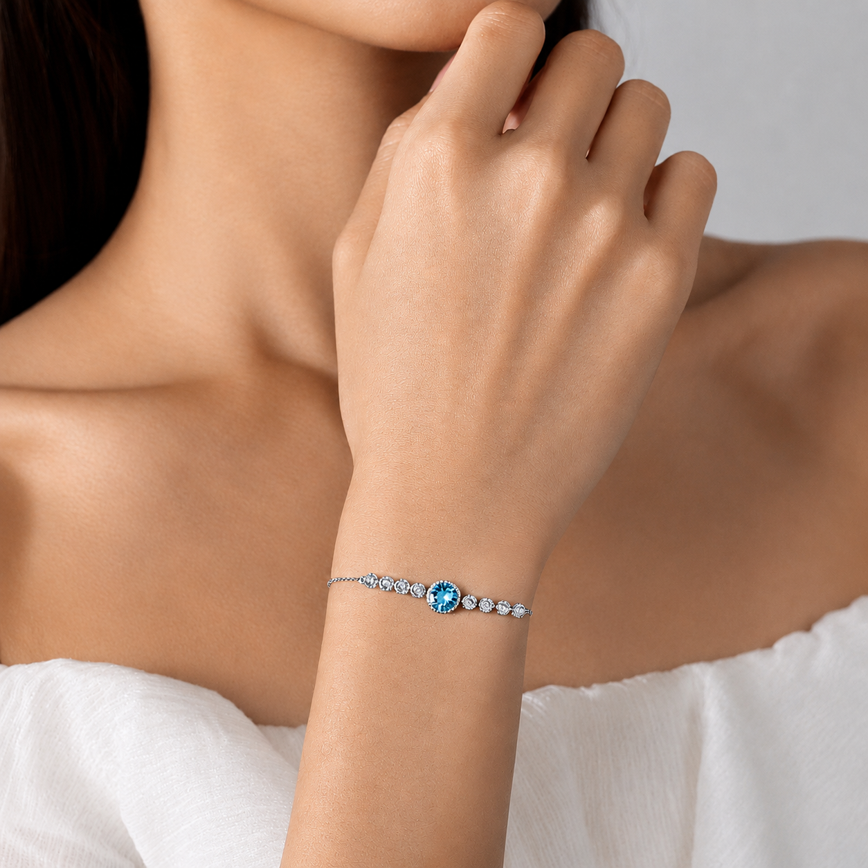 Ocean Heart Sterling Silver Bracelet
