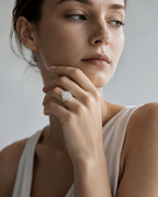 Iridescent Baroque Pearl Ring in  Silver