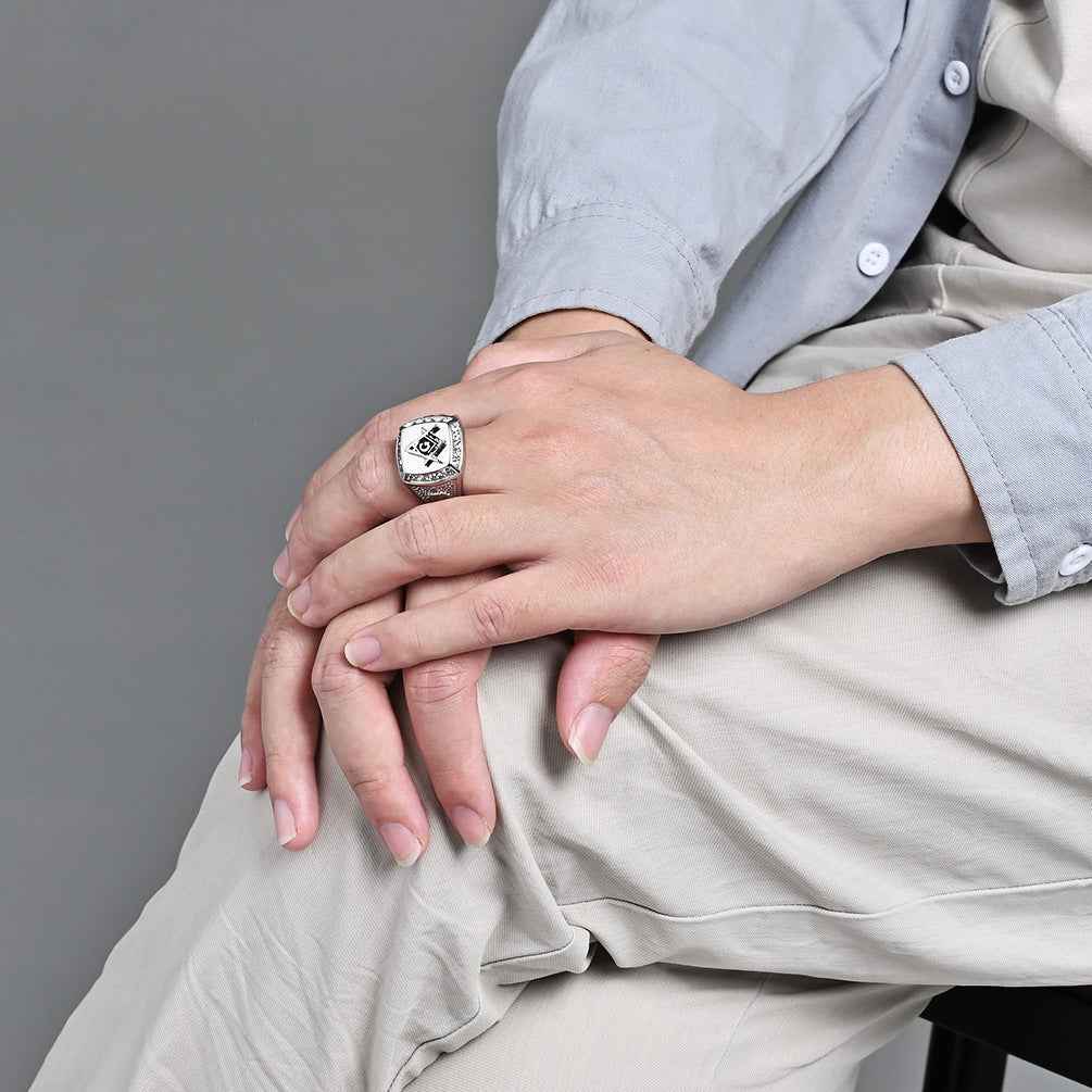 Retro Hip Hop Titanium Steel Ring – Bold & Stylish Statement Ring for Men