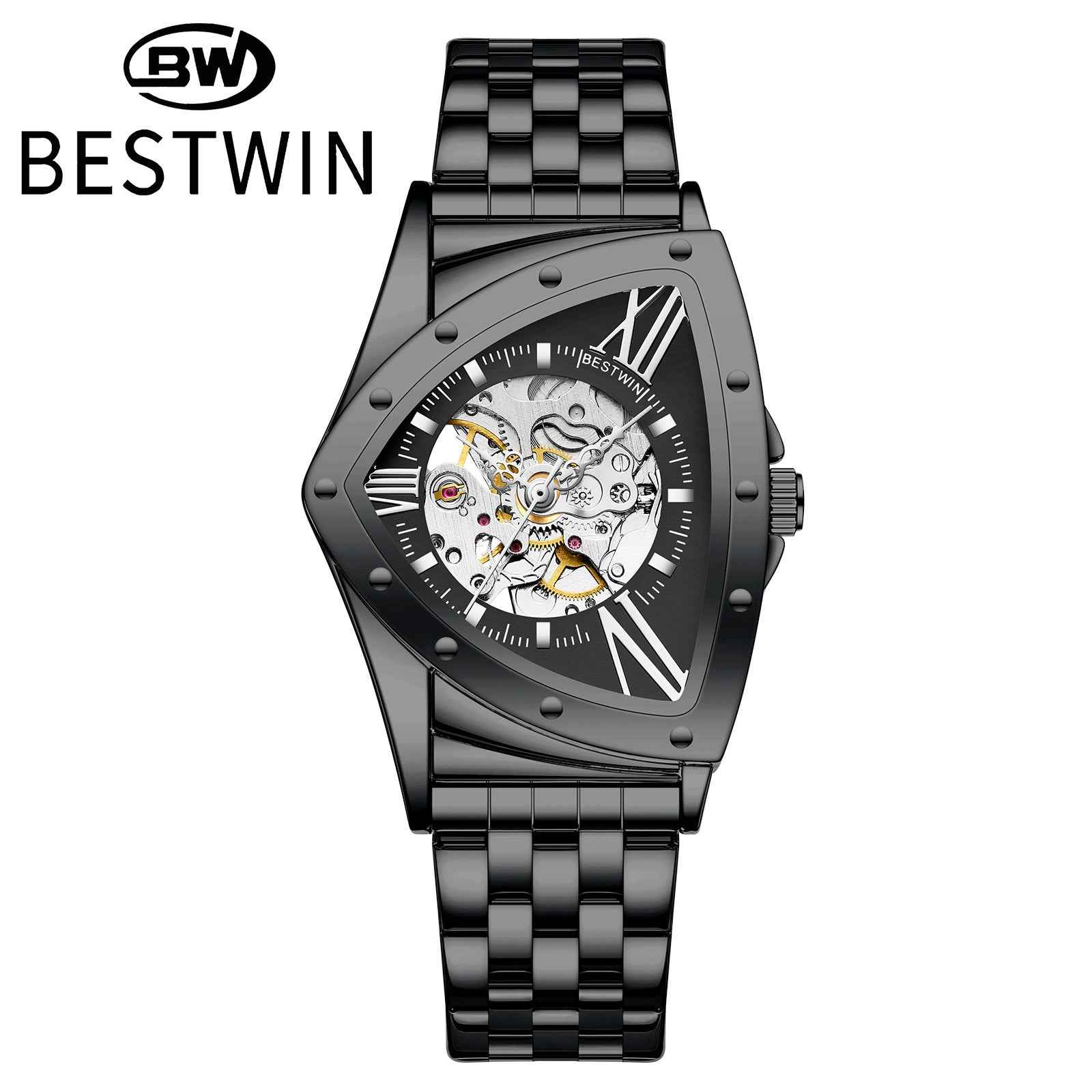 Men’s Triangle Skeleton Watch – Automatic Mechanical Waterproof Luxury Wristwatch