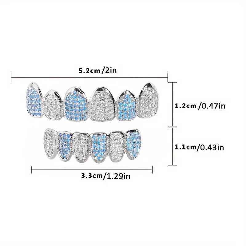 Hip Hop CZ Grillz – Micro-Inlaid Cubic Zirconia Dental Jewelry for Men & Women