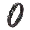 Men’s Braided Leather Bracelet with Titanium Steel – Vintage Hip Hop Style Wristband