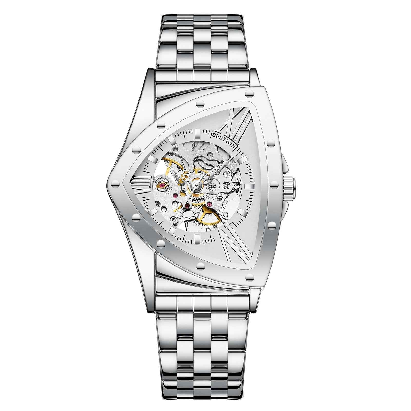 Men’s Triangle Skeleton Watch – Automatic Mechanical Waterproof Luxury Wristwatch