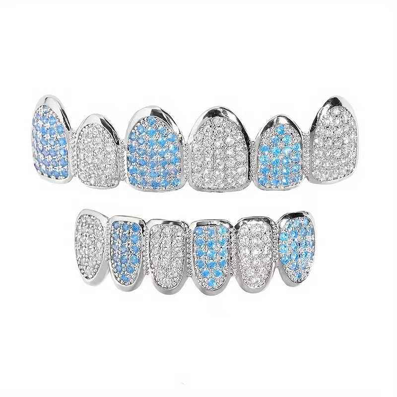 Hip Hop CZ Grillz – Micro-Inlaid Cubic Zirconia Dental Jewelry for Men & Women