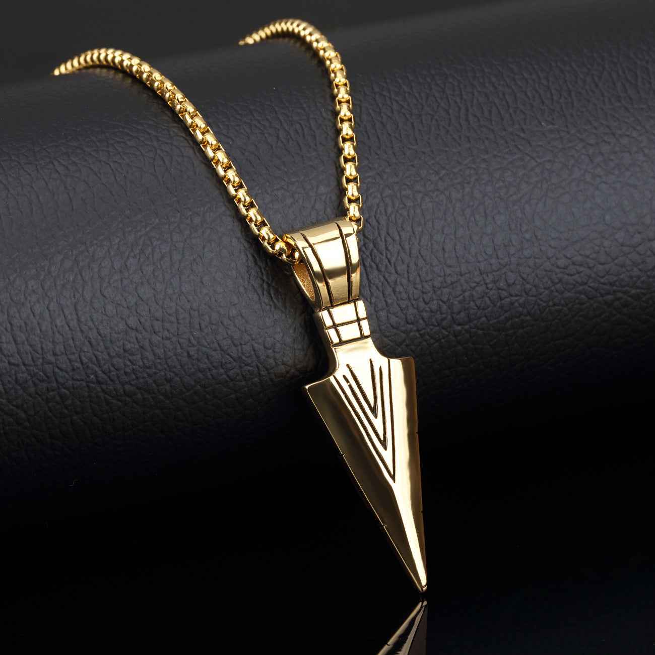Spearhead Pendant Necklace – Titanium Steel Hip Hop Street Fashion Statement Chain