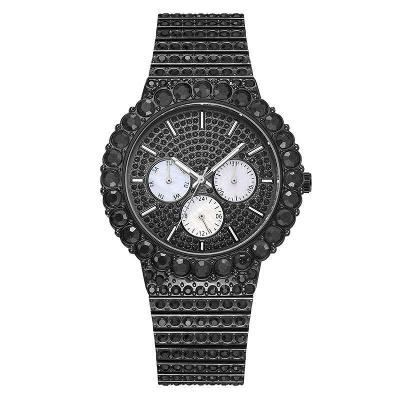 Men’s Steel Band Hip Hop Watch – Quartz Watch with Butterfly Clasp (EU & US Style)