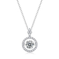 925 Sterling Silver Floating Halo Moissanite Necklace